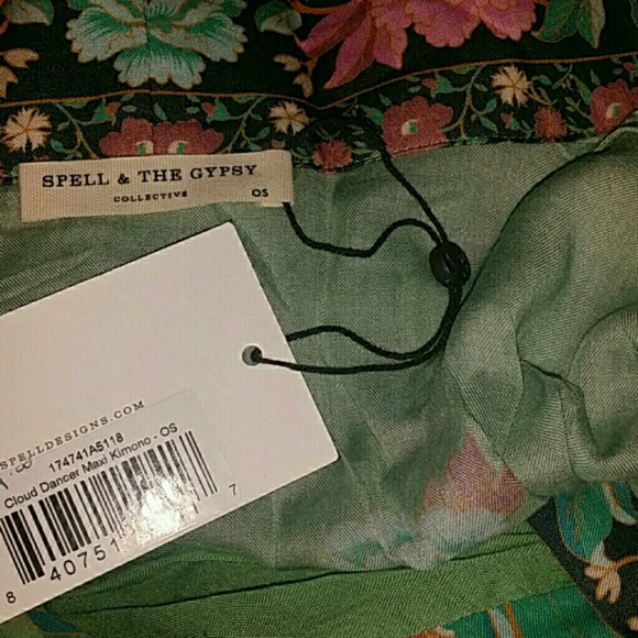 New spell designs cloud dancer kimono maxi sage OS - Picture 4 of 7